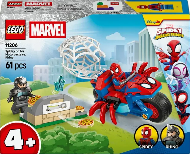 Spidey på sin motorcykel mot Rhino 11206