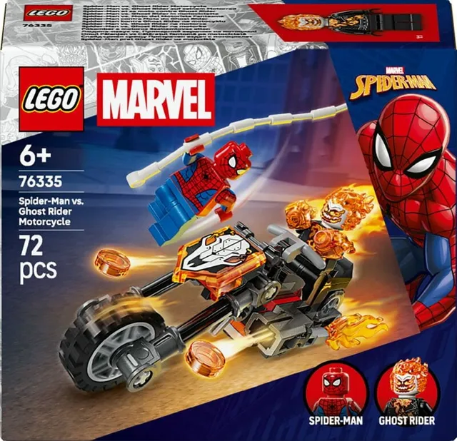 Super Heroes Marvel Spider-Man mot Ghost Rider på motorcykel 76335