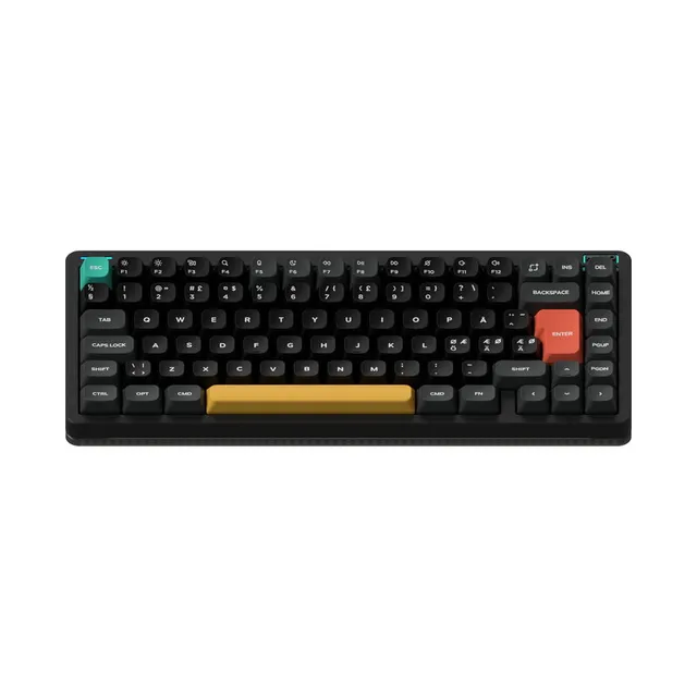 Halo75 V2 Obsidian Black with Lemon Switch