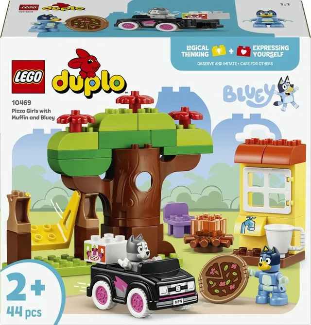 DUPLO Bluey Pizzatjejer med Muffin och Bluey 10469
