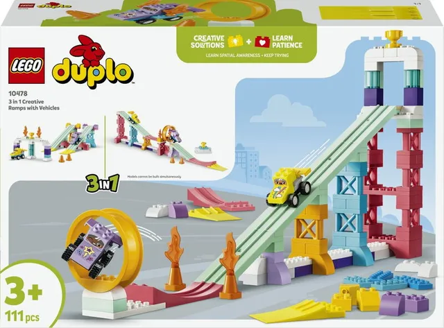 DUPLO Town 3-i-1 Kreativa ramper med fordon 10478
