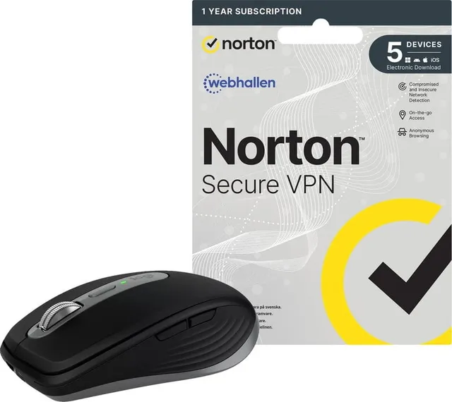 MX Anywhere 3S for Mac - Space grey + Norton Secure VPN / 1 år / 5 Enheter
