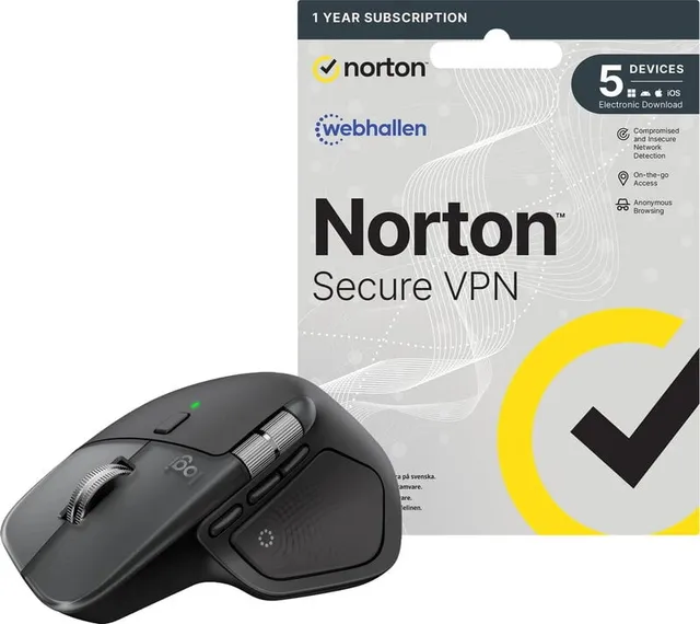 MX Master 4 for MAC - Space Black + Norton Secure VPN / 1 år / 5 Enheter