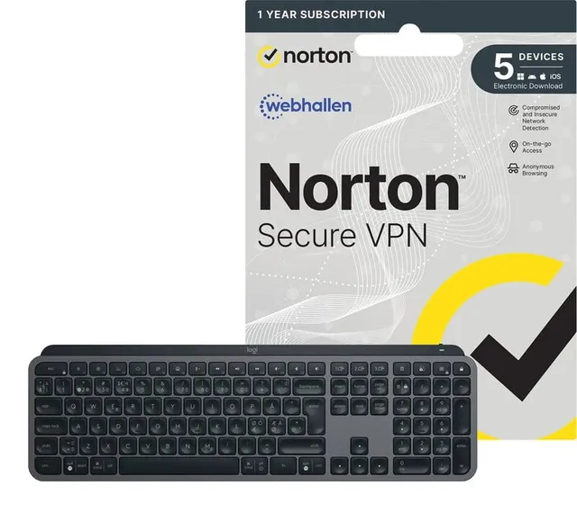 MX Keys S - Graphite + Norton Secure VPN / 1 år / 5 Enheter