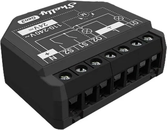 2PM Gen3 Wi-Fi relä 2 kanaler med effektmätning och rullgardinskontroll